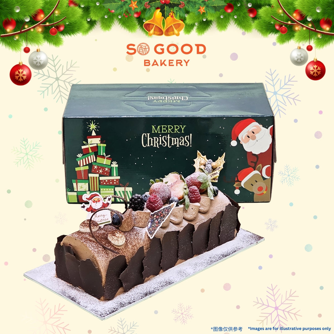 Black Forest Chocolate Sponge Log Cake 黑森林树形蛋糕