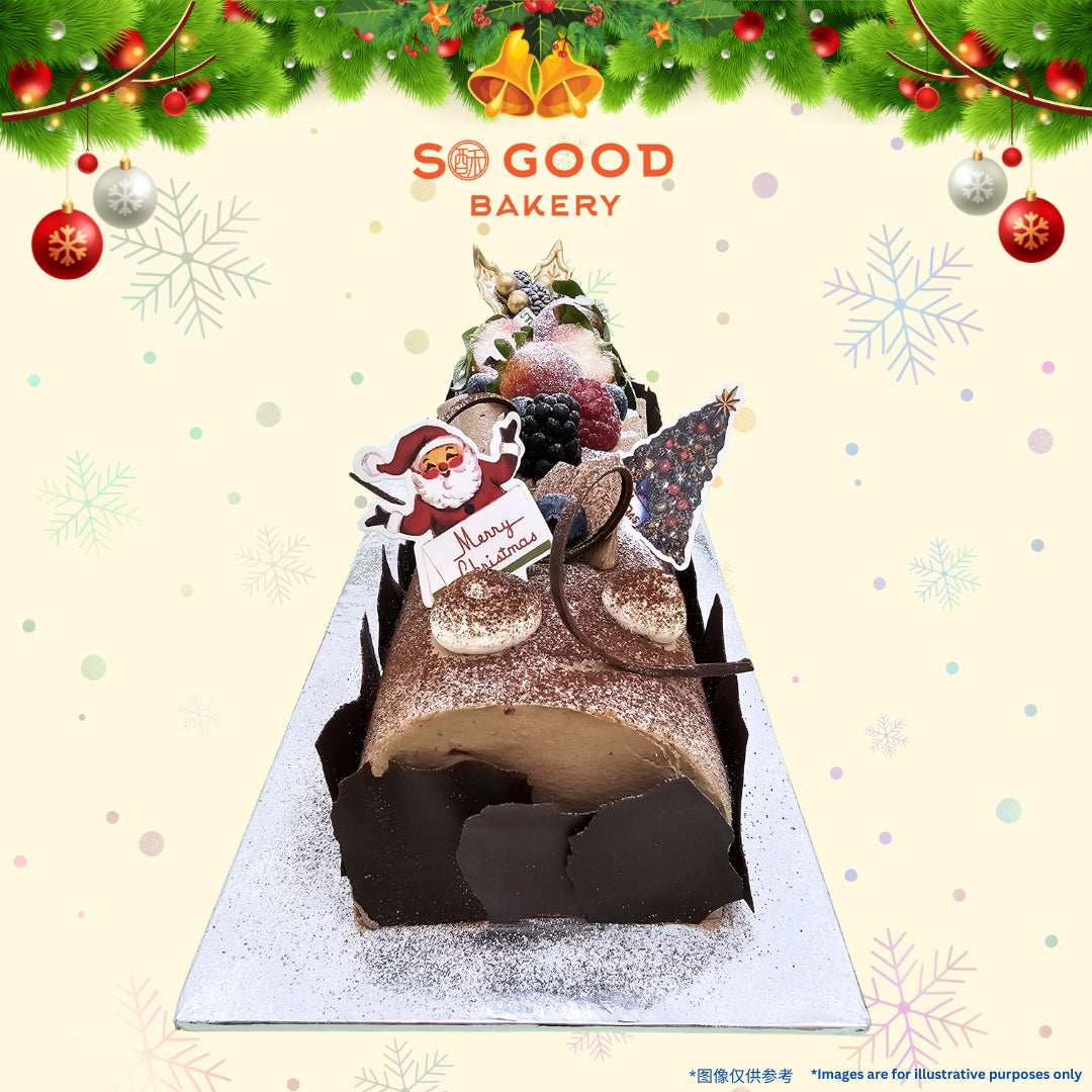 Black Forest Chocolate Sponge Log Cake 黑森林树形蛋糕
