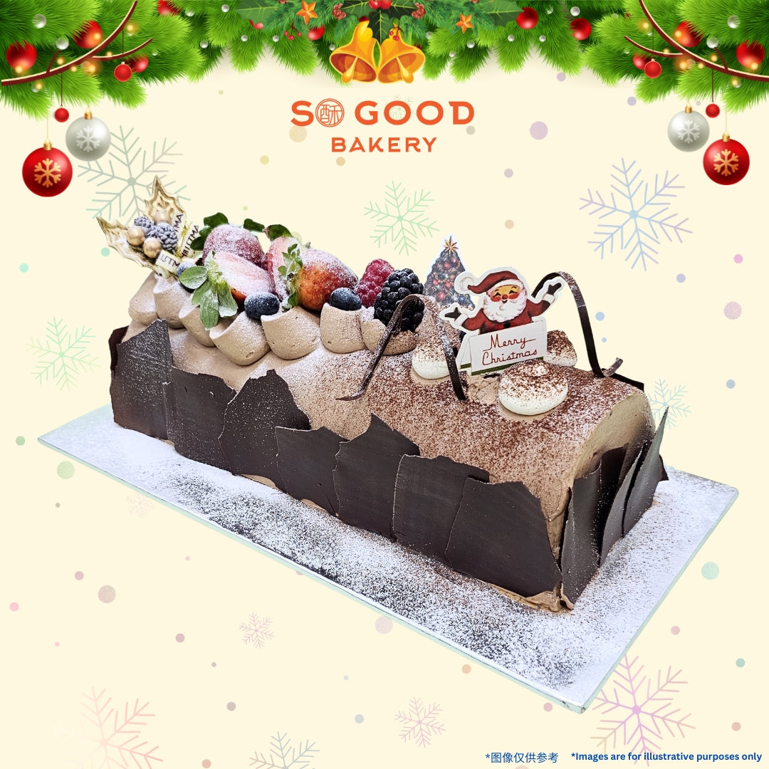 Black Forest Chocolate Sponge Log Cake 黑森林树形蛋糕