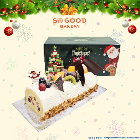 Mixed Fruits Vanilla Sponge Log Cake 综合水果树形蛋糕