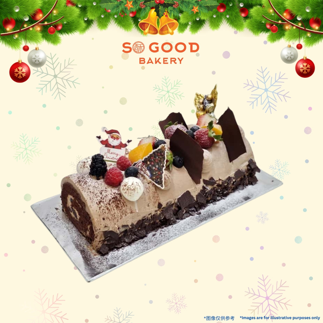 Black Forest Chocolate Sponge Log Cake 黑森林树形蛋糕