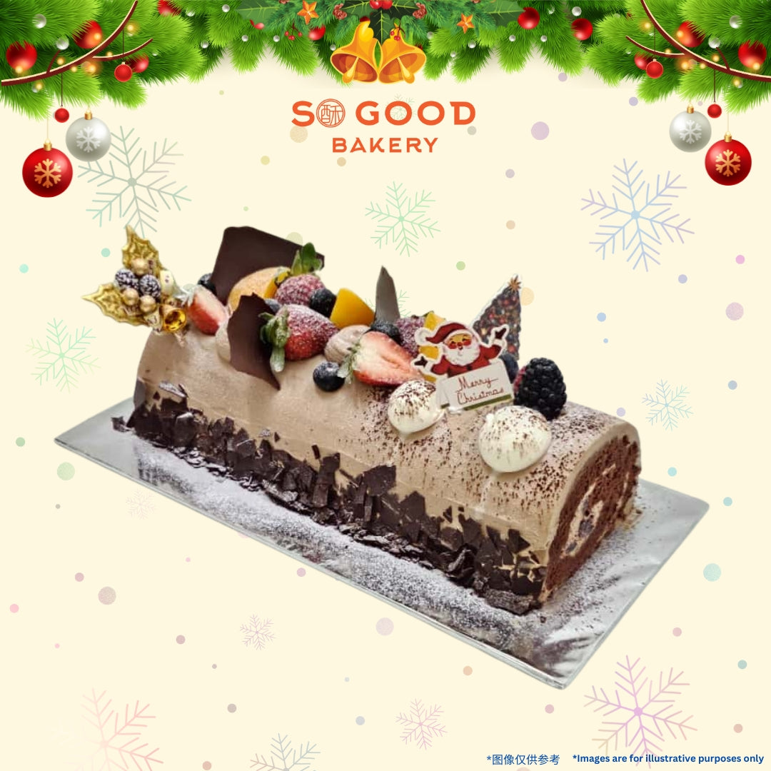 Black Forest Chocolate Sponge Log Cake 黑森林树形蛋糕