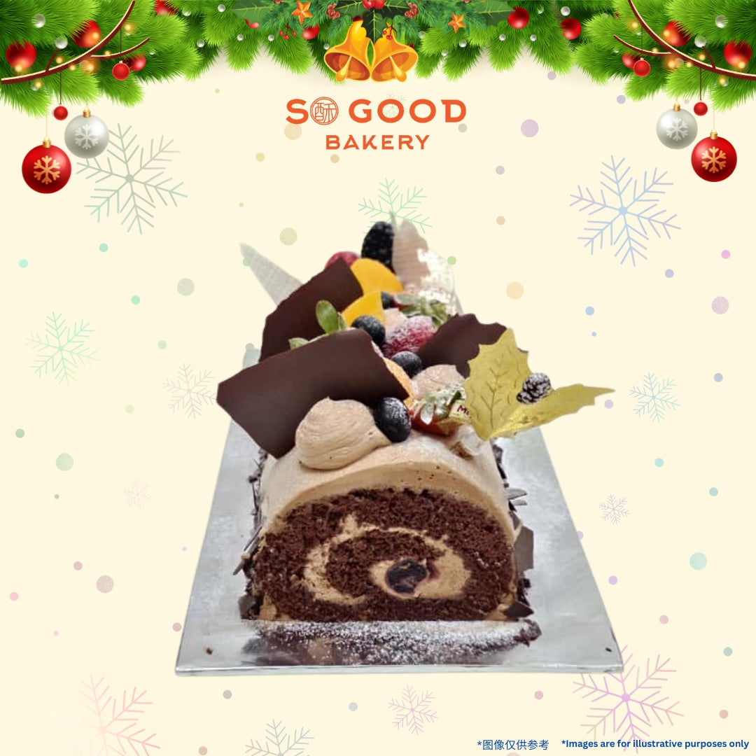 Black Forest Chocolate Sponge Log Cake 黑森林树形蛋糕