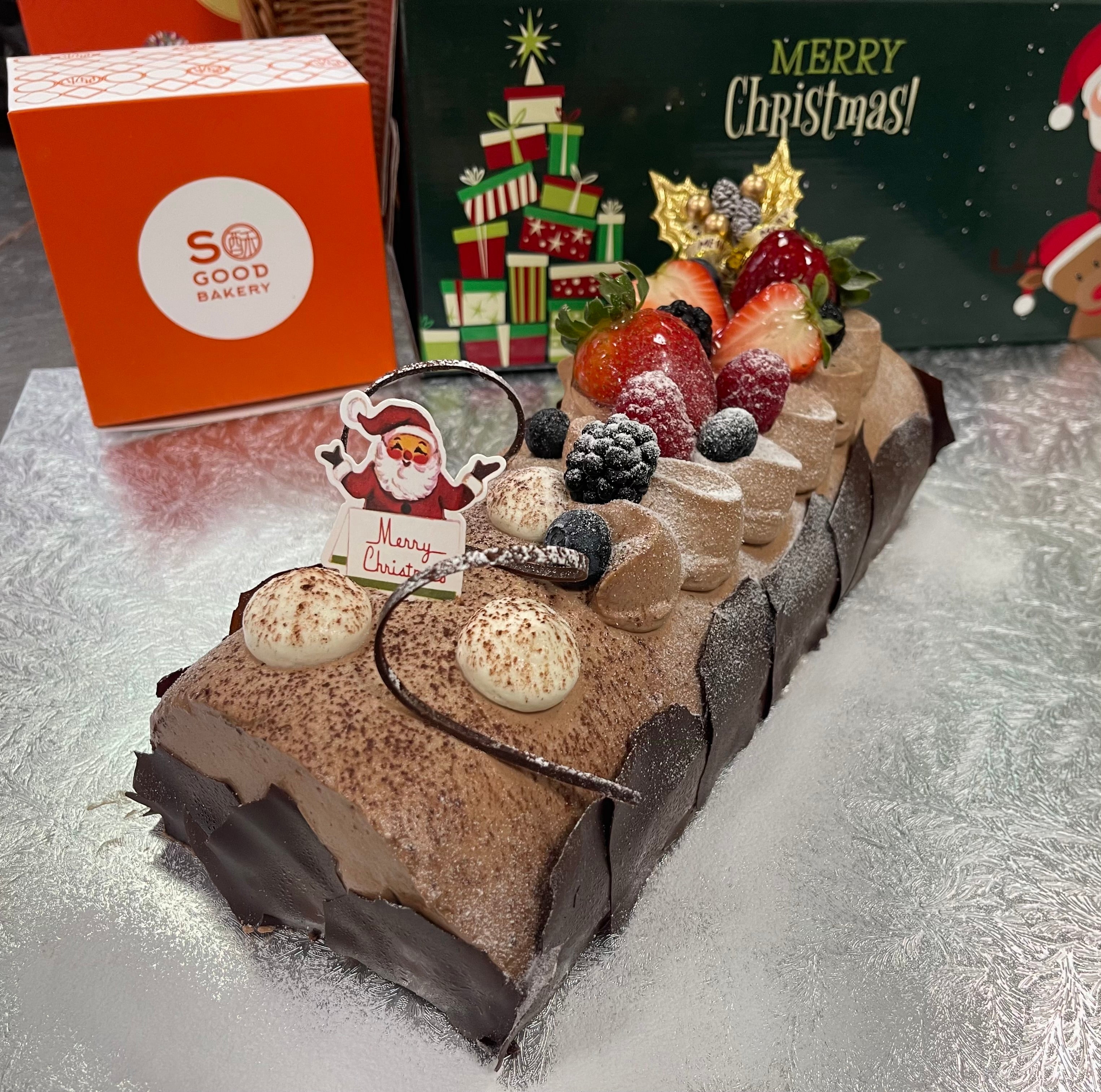 Sponge Log Black Forest Chocolate Sponge Log Cake 黑森林树形蛋糕 – So Good Bakery